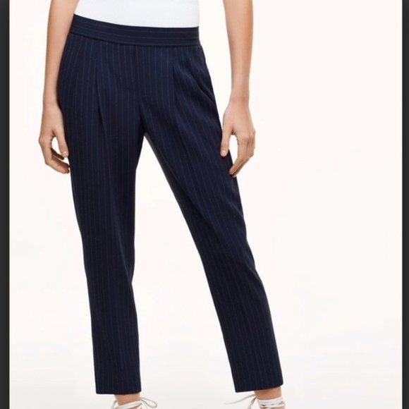 Aritzia Pants - Babaton Navy Pinstripe Cohen Pant
